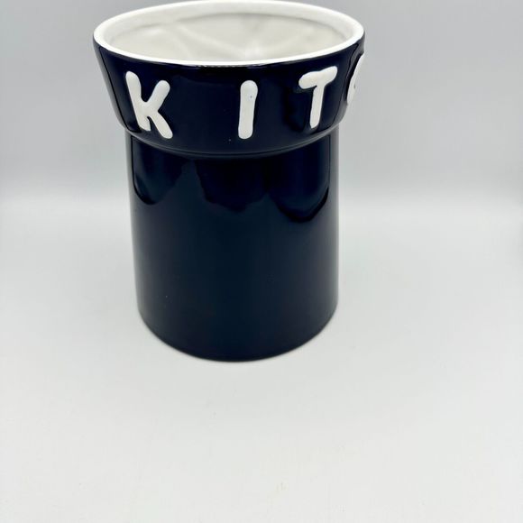 Home Essentials & Beyond Kitchen Utensil Jar Holder Canister Organizer Navy Blue - Picture 1 of 8